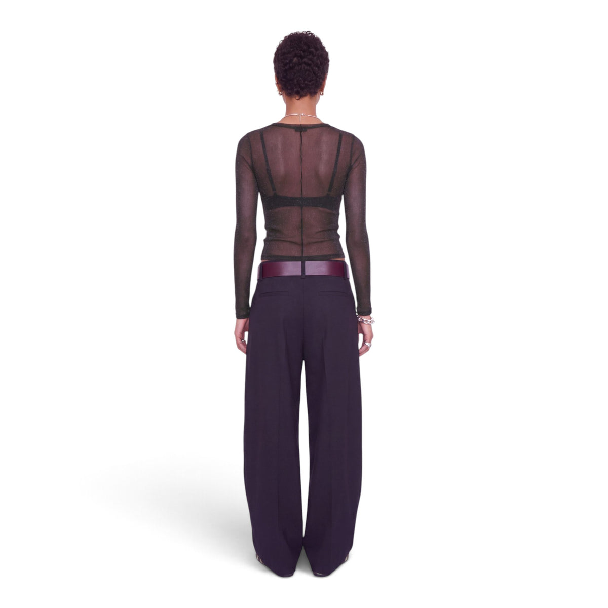 MINNA MESH GLITTER TOP