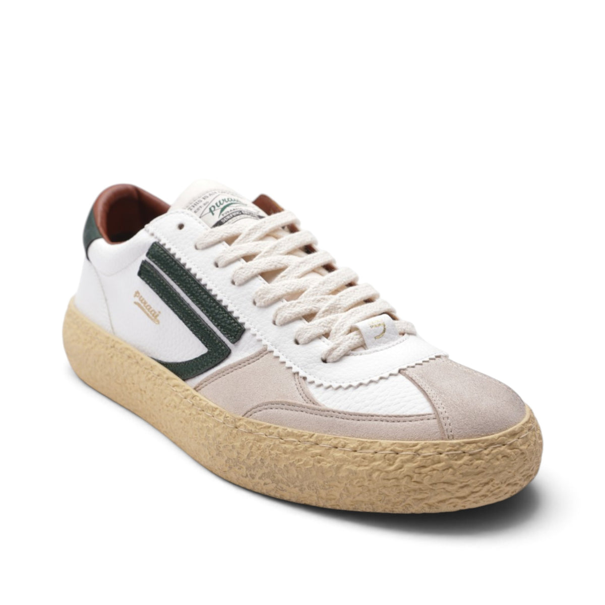 Puraai Vintage Vischio Uomo Bianco e Verde