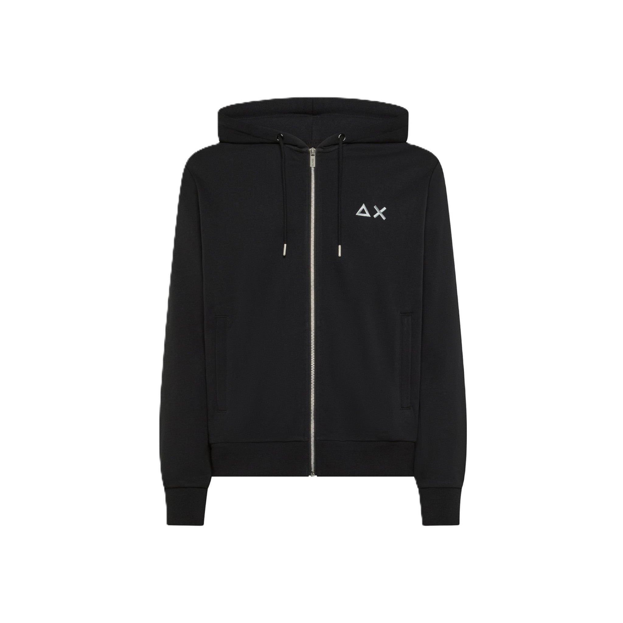 FELPA IN COTONE CON ZIP E CAPPUCCIO