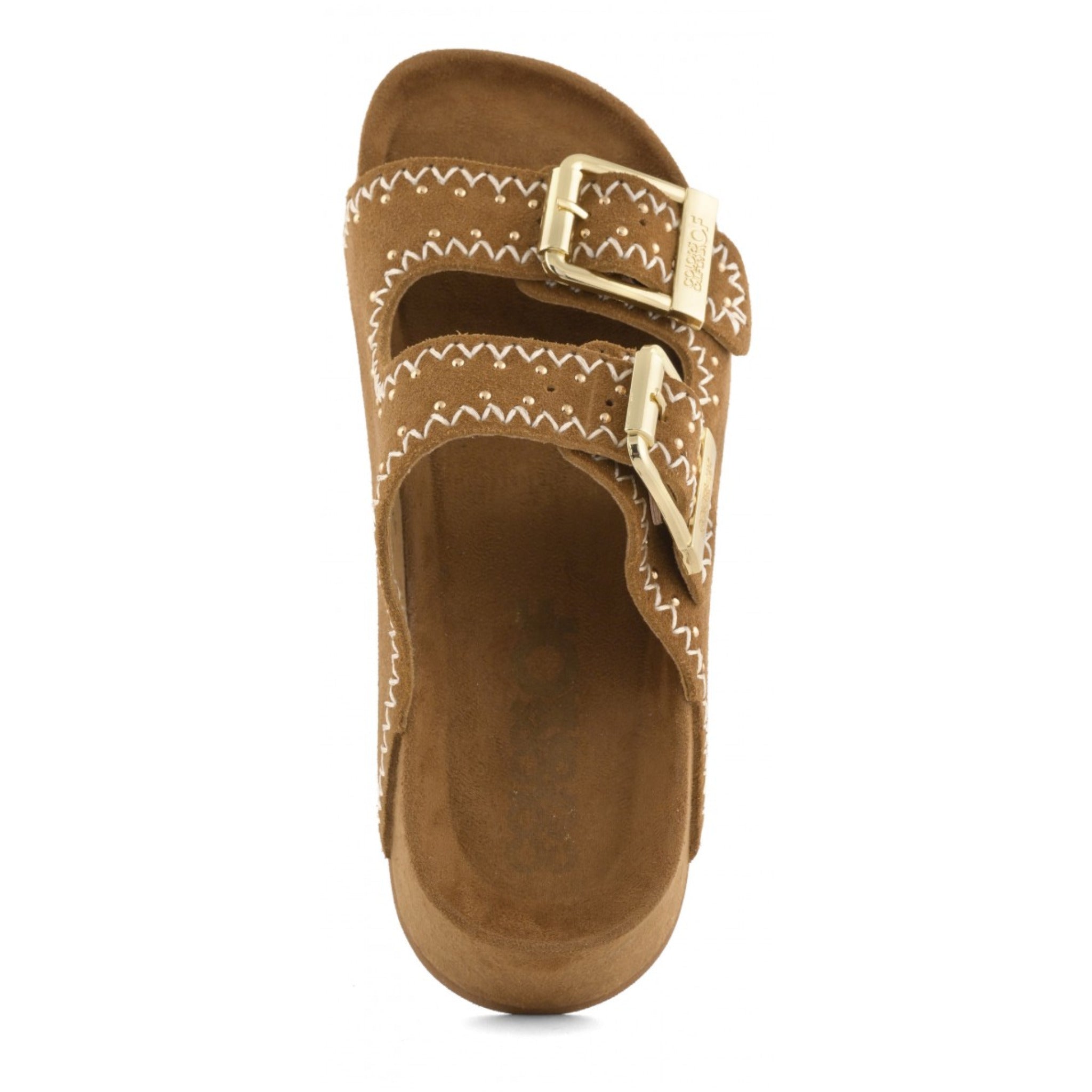 PLATFORM IN PELLE SCAMOSCIATA E STRASS