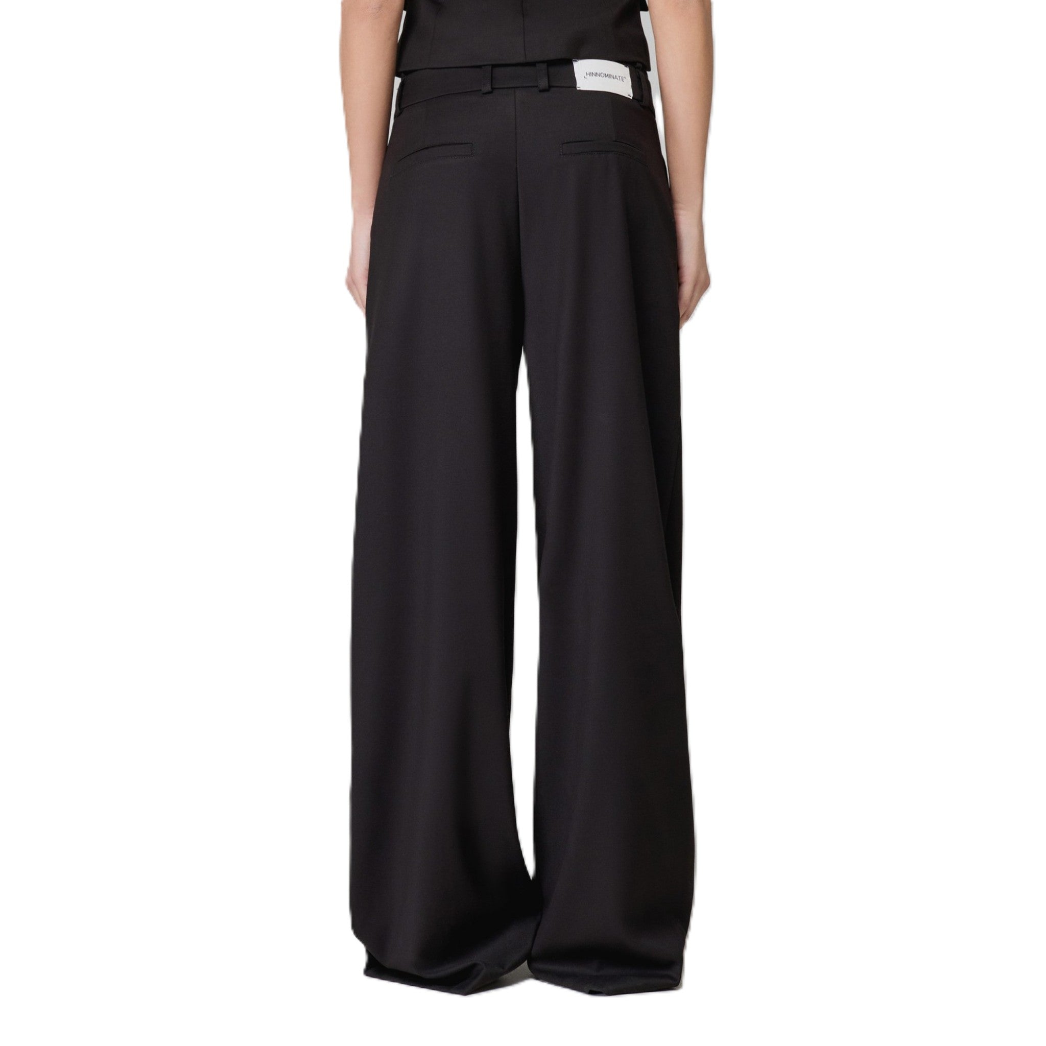 PANTALONE IN TWILL VITA ALTA CON DOPPIO CINTO