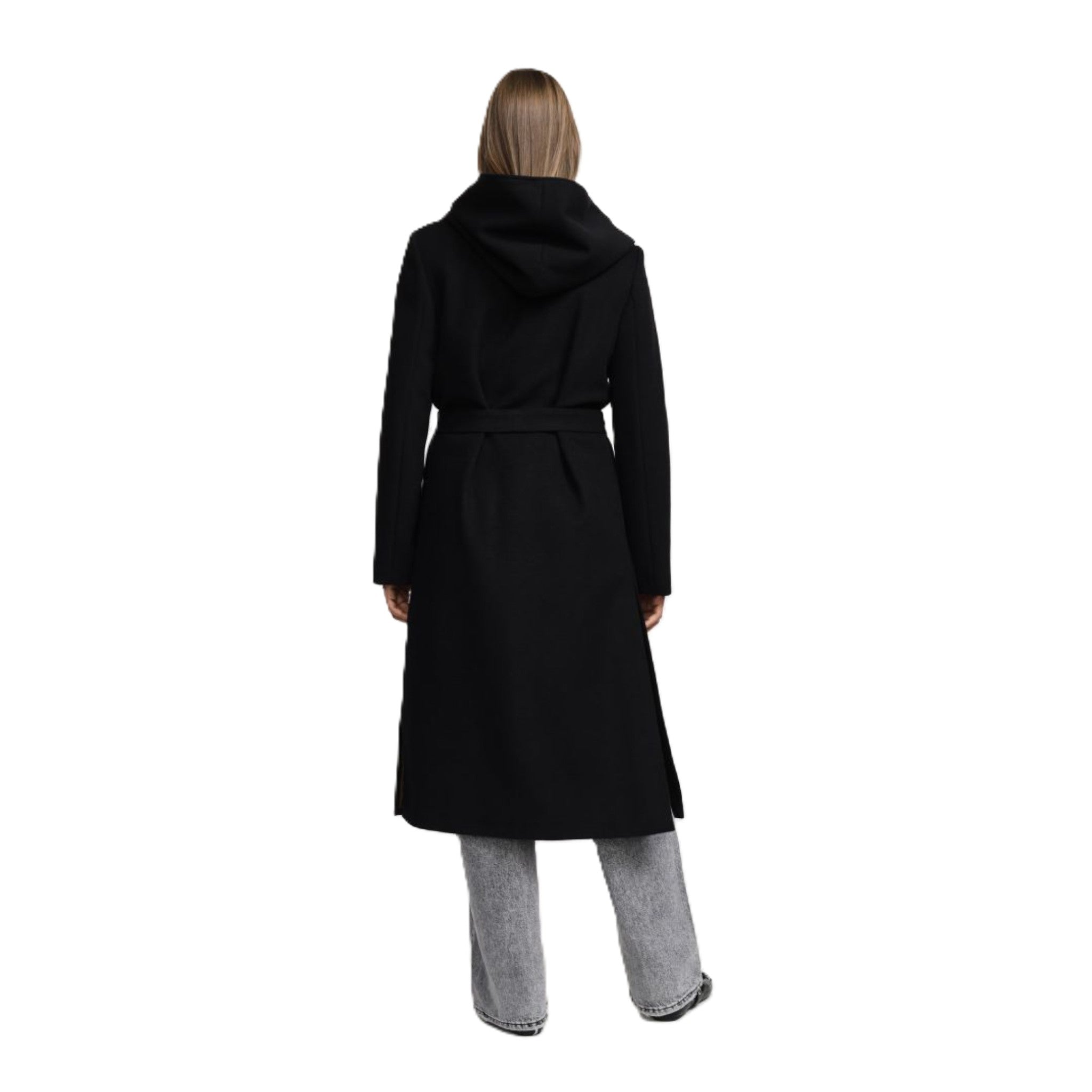 CAPPOTTO CON CINTURA E CAPPUCCIO