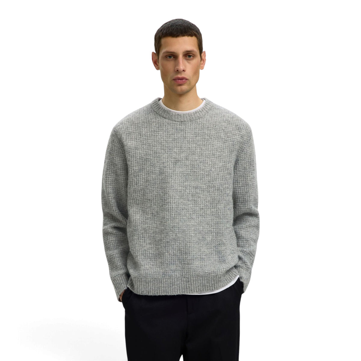 RAI KNIT WAFFLE CREW NECK